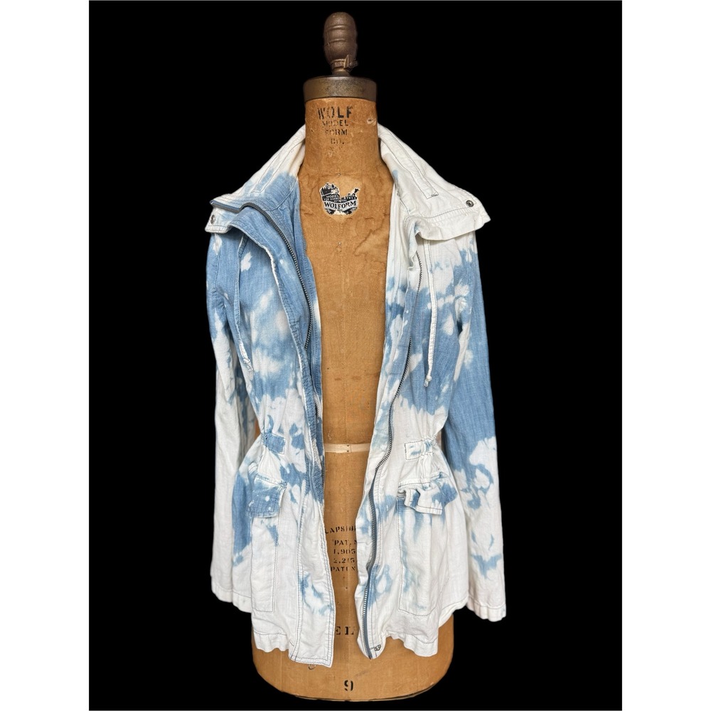 Upcycled Chambray Jacket Fairy Heart Art Patch Lightweight Cotton - Picture 3 of 11